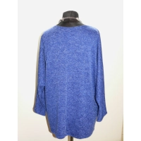 Melanżowy luźny sweter OVERSIZE kobaltowy XXL